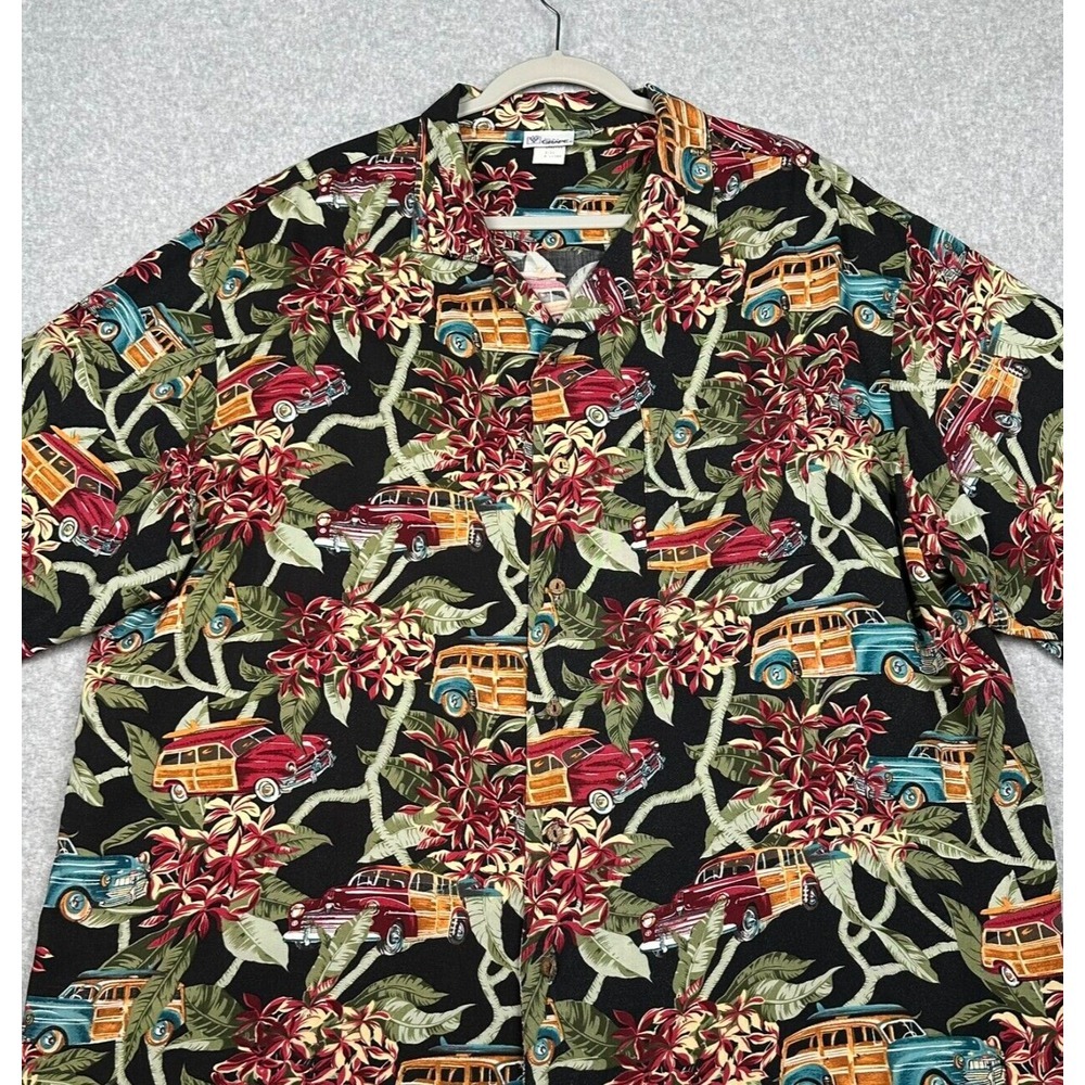 VTG Soft As A Grape Hawaiian Shirt XL Loop Collar Aloha‎ Surfboard Woody Rayon